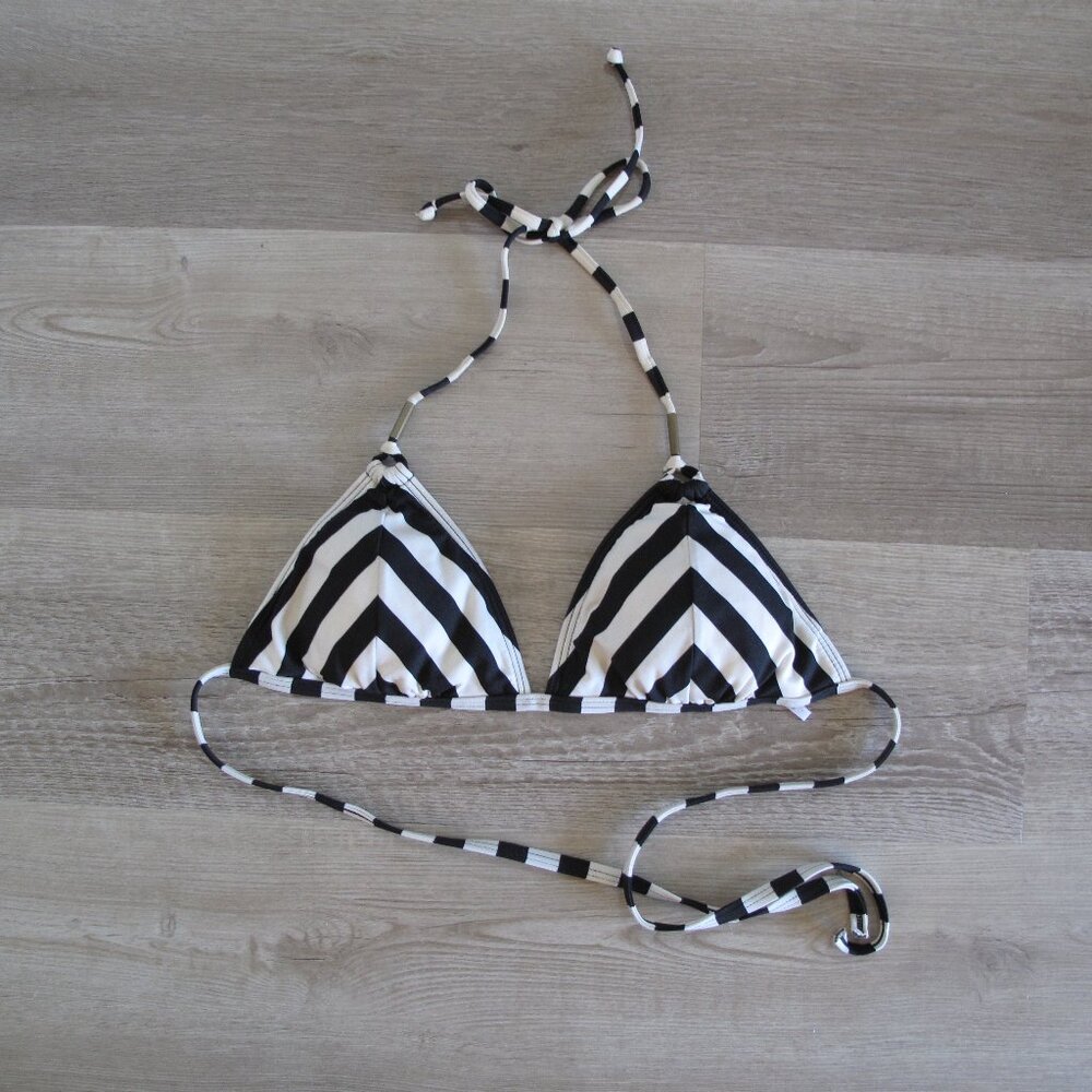 ELLA MOSS Black and White Bikini Top